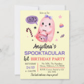 甘くて不気味な幽霊キャンディ1st誕生日ハロウィーン 招待状 (正面)