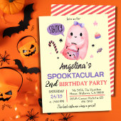 甘くて不気味な幽霊キャンディ2nd誕生日ハロウィーン 招待状