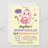 甘くて不気味な幽霊キャンディ2nd誕生日ハロウィーン 招待状 (正面)