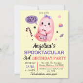 甘くて不気味な幽霊キャンディ3rd誕生日ハロウィーン 招待状 (正面)