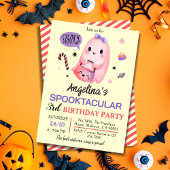 甘くて不気味な幽霊キャンディ3rd誕生日ハロウィーン 招待状