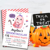 甘くて不気味な幽霊キャンディ6th誕生日ハロウィーン 招待状