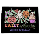 甘くて不気味な、トリックや治療ブラック ラージペーパーバッグ (正面)