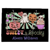 甘くて不気味な、トリックや治療ブラック ラージペーパーバッグ (裏面)