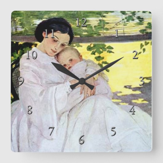 「甘くて低い」 スクエア壁時計 (正面)