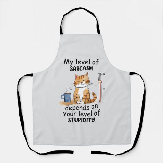 甘くて可愛いオレンジ色の猫 エプロン (正面)