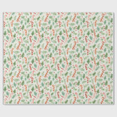 甘くて可愛いキャンディキャンセクリスマス ラッピングペーパー (フラット)