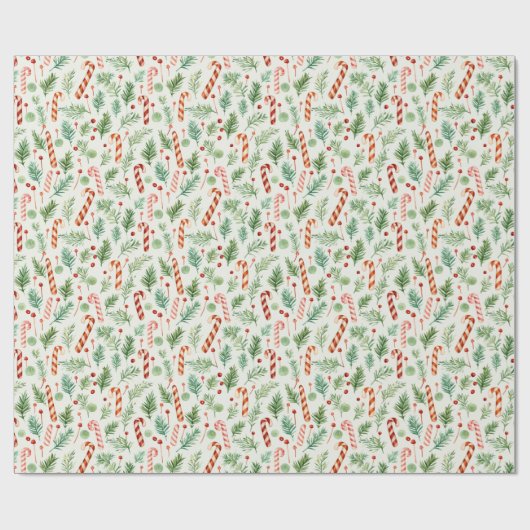 甘くて可愛いキャンディキャンセクリスマス ラッピングペーパー (フラット)