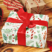 甘くて可愛いキャンディキャンセクリスマス ラッピングペーパー