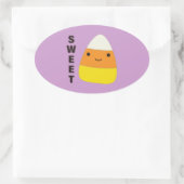 甘くて可愛いキャンディーコーン 楕円形シール (バッグ)