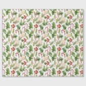 甘くて可愛いキャンディ&クリスマスグリーン ラッピングペーパー (フラット)