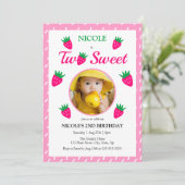 甘くて可愛いストロベリーガール写真第2誕生日 招待状 (スタンド正面)