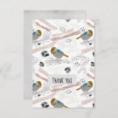 甘くて可愛い《鳥》アメリカゴガラパターンデザイン サンキューカード (正面/裏面)