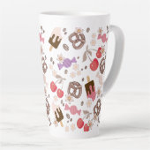 甘くて塩辛いお菓子の柄の女の子 カフェラテマグ (右アングル)