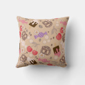 甘くて塩辛いお菓子ベージュパターン クッション (裏面)