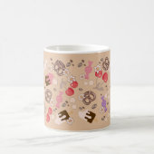 甘くて塩辛いお菓子ベージュパターン コーヒーマグカップ (中央)