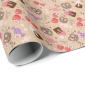 甘くて塩辛いお菓子ベージュパターン ラッピングペーパー (ロールコーナー)