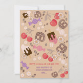 甘くて塩辛いベビーシャワートリートベージュパターン 招待状 (裏面)