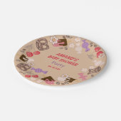 甘くて塩辛いベビーシャワーベージュ紙プレート ペーパープレート (アングル)
