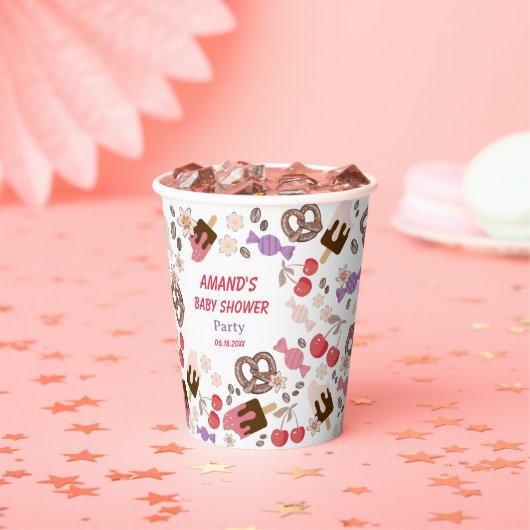 甘くて塩辛い赤ちゃんシャワーホワイト 紙コップ (インサイチュ)