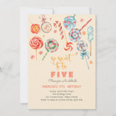 甘くて子供の誕生日 招待状 (正面)