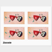 甘くて怖いスケルトンガール 長方形シール (シート)