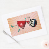 甘くて怖いスケルトンガール 長方形シール (封筒)