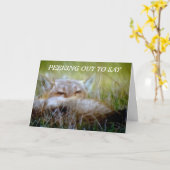 甘くて思慮深い「ライオン」がハッピーバースデー カード (黄色い花)