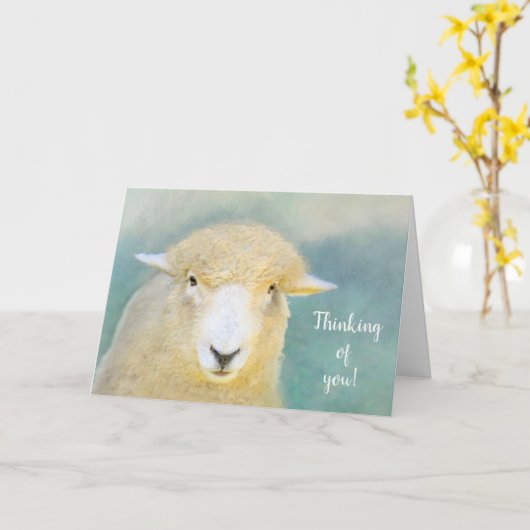 甘くて愛しい羊が元気になる カード (黄色い花)