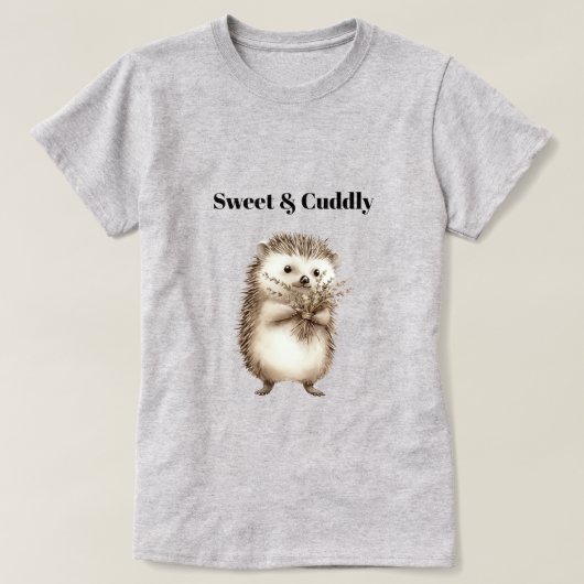 甘くて愛らしいハリネズミ Tシャツ (デザイン正面)