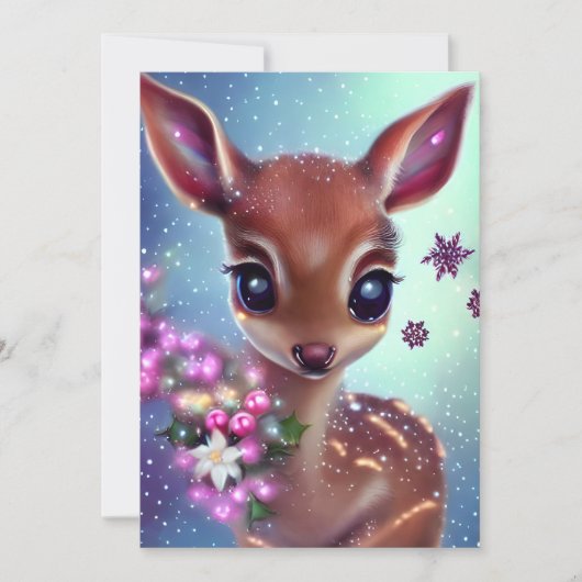 甘くて愛らしいベビー鹿 シーズンカード (正面)