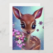 甘くて愛らしいベビー鹿 シーズンカード (正面/裏面)