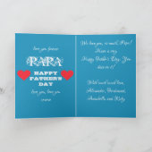 甘くて愛モダンしい青い白い赤い父親日 カード (内部)