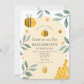 甘くて最高の1歳の誕生日 招待状 (正面)