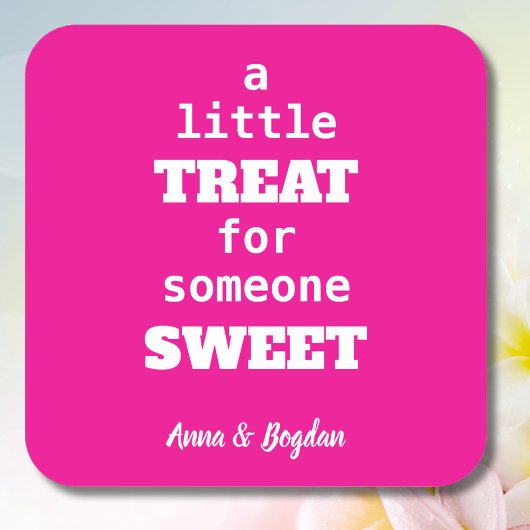 甘くて熱いピンクのバレンタイン スクエアシール