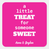 甘くて熱いピンクのバレンタイン スクエアシール (正面)