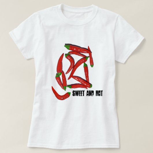 甘くて熱い赤唐辛子Tシャツトップ Tシャツ (デザイン正面)