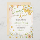 甘くて甘いハチの巣の赤ちゃんシャワー 招待状 (正面/裏面)