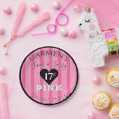 甘くて甘いピンクのパジャマストライプ|誕生日パーティー ペーパープレート (パーティー)