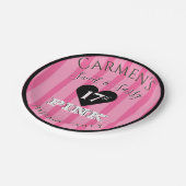 甘くて甘いピンクのパジャマストライプ|誕生日パーティー ペーパープレート (アングル)