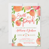 甘くて甘いピーチベビーシャワー招待状 招待状 (正面)
