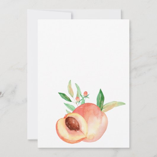 甘くて甘い桃の緑の赤ちゃんシャワー 招待状 (裏面)