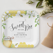 甘くて甘い蜂蜜の赤ちゃんシャワー ペーパープレート