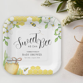 甘くて甘い蜂蜜の赤ちゃんシャワー ペーパープレート