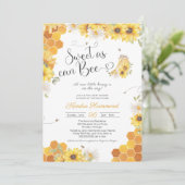 甘くて甘い、小さな蜂蜜ビー赤ちゃんシャワー 招待状 (スタンド正面)