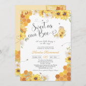 甘くて甘い、小さな蜂蜜ビー赤ちゃんシャワー 招待状 (正面/裏面)