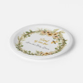 甘くて白い赤ちゃんシャワー ペーパープレート (アングル)