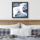 甘くて穏やかで可愛い白犬とパパ缶 キャンバスプリント (インサイチュ (寝室))