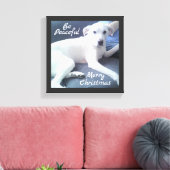 甘くて穏やかで可愛い白犬とパパ缶 キャンバスプリント (インサイチュ (リビング))