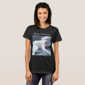 甘くて穏やかで可愛い白犬とパパ Tシャツ (正面フル)